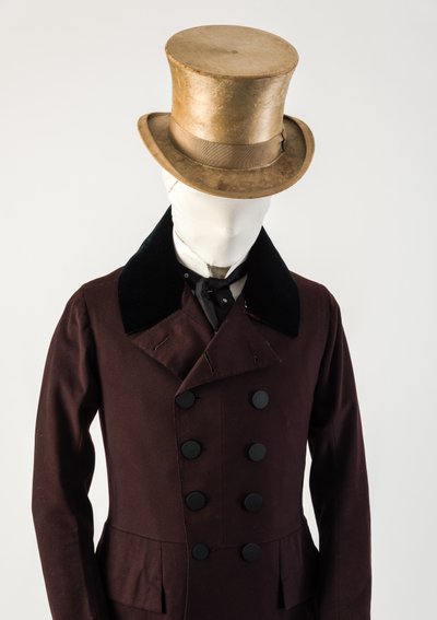 Sombrero de copa de piel de castor marrón claro para hombre, 1850s de Unbekannt Unbekannt